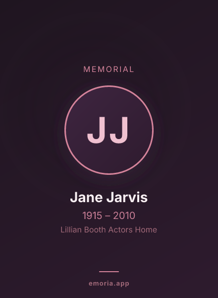 Memorial portrait of Jane Jarvis