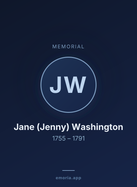 Memorial portrait of Jane (Jenny) Washington