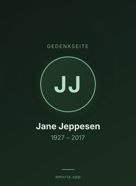 Gedenkportrait von Jane Jeppesen