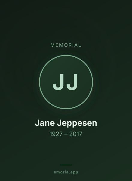 Memorial portrait of Jane Jeppesen