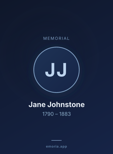 Memorial portrait of Jane Johnstone