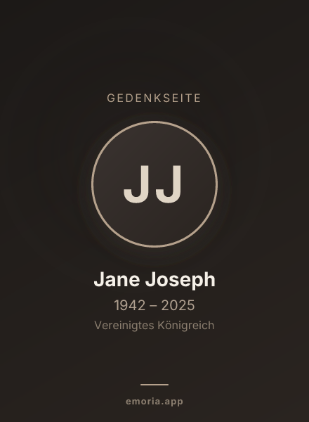 Gedenkportrait von Jane Joseph