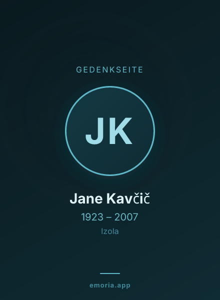 Gedenkportrait von Jane Kavčič