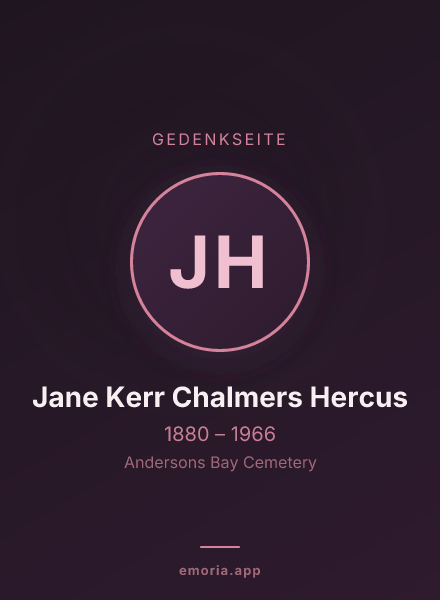 Gedenkportrait von Jane Kerr Chalmers Hercus