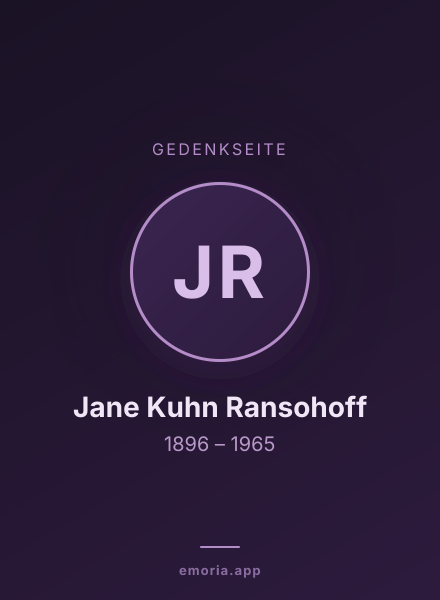 Gedenkportrait von Jane Kuhn Ransohoff