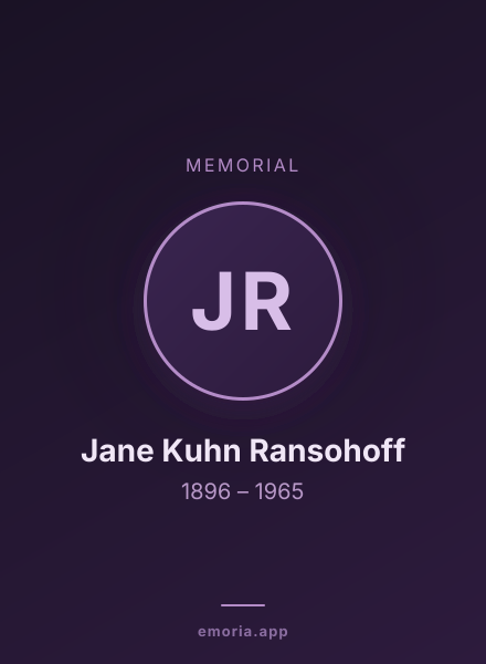 Memorial portrait of Jane Kuhn Ransohoff