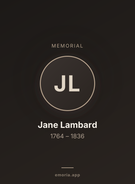 Memorial portrait of Jane Lambard