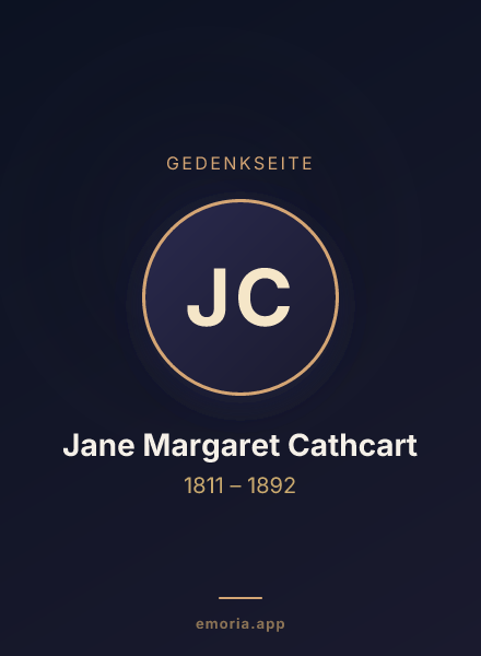Gedenkportrait von Jane Margaret Cathcart