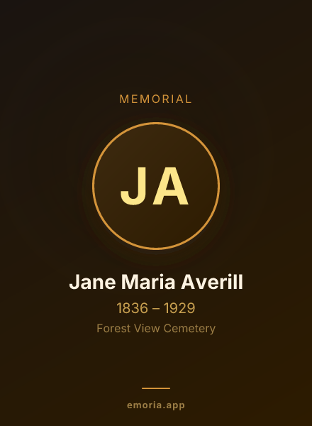 Memorial portrait of Jane Maria Averill