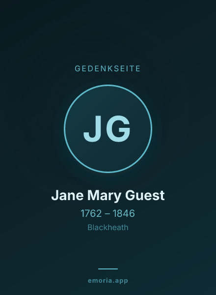 Gedenkportrait von Jane Mary Guest