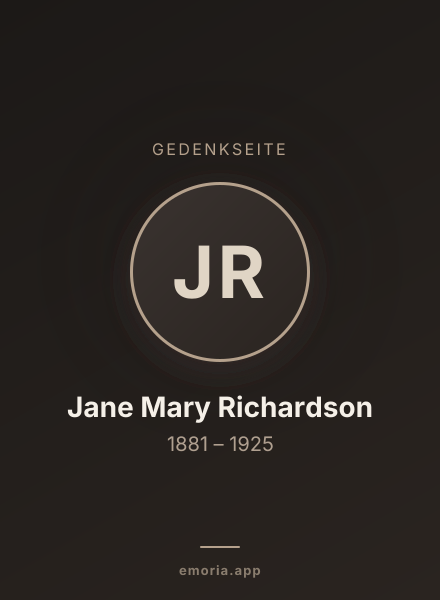 Gedenkportrait von Jane Mary Richardson