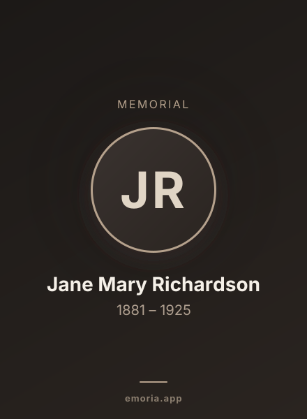 Memorial portrait of Jane Mary Richardson