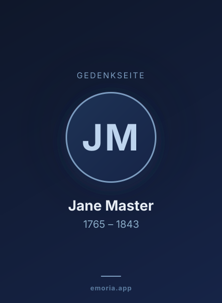 Gedenkportrait von Jane Master
