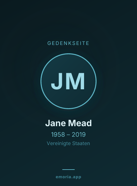 Gedenkportrait von Jane Mead