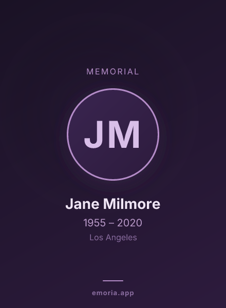 Memorial portrait of Jane Milmore