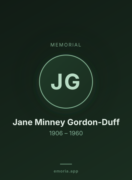 Memorial portrait of Jane Minney Gordon-Duff