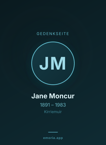 Gedenkportrait von Jane Moncur