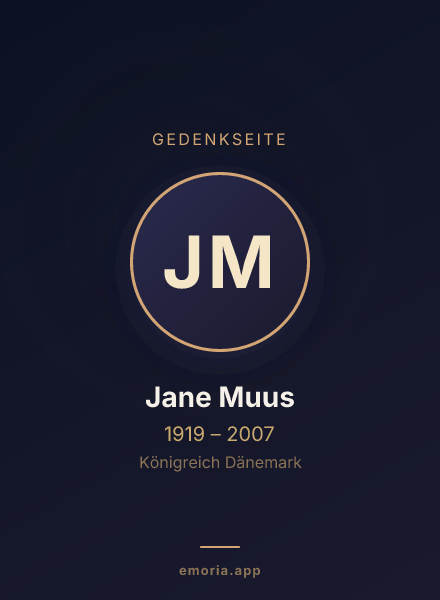 Gedenkportrait von Jane Muus