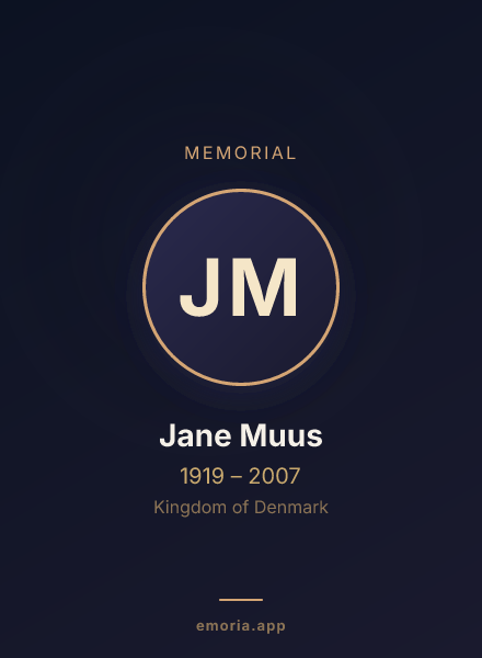Memorial portrait of Jane Muus