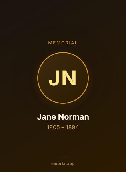 Memorial portrait of Jane Norman