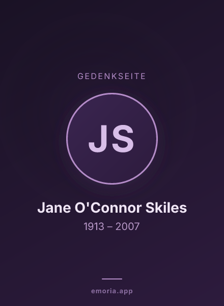 Gedenkportrait von Jane O'Connor Skiles