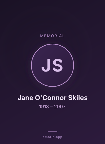 Memorial portrait of Jane O'Connor Skiles