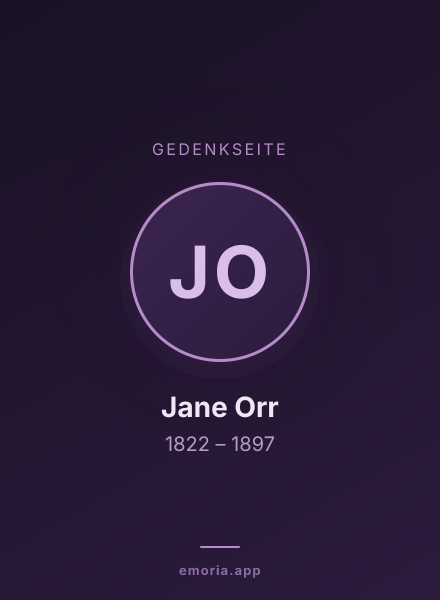 Gedenkportrait von Jane Orr