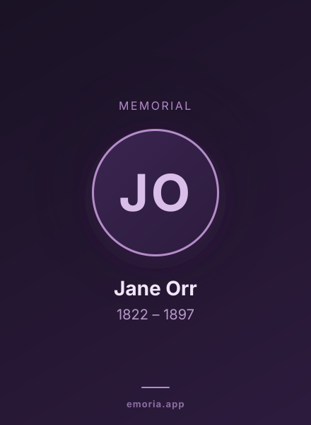 Memorial portrait of Jane Orr