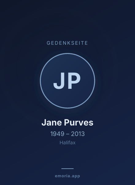 Gedenkportrait von Jane Purves