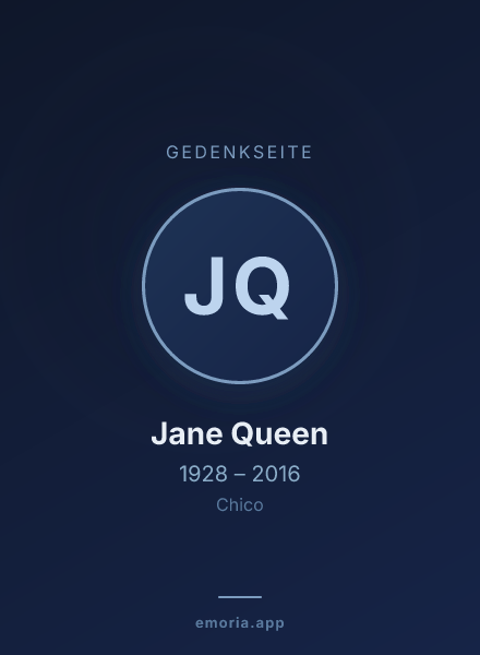Gedenkportrait von Jane Queen