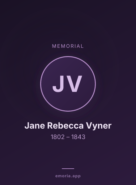 Memorial portrait of Jane Rebecca Vyner