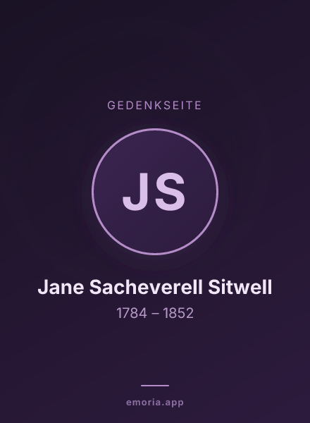 Gedenkportrait von Jane Sacheverell Sitwell