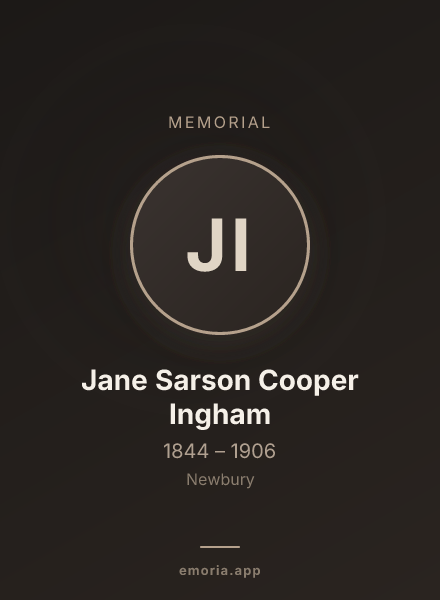 Memorial portrait of Jane Sarson Cooper Ingham