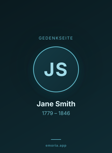 Gedenkportrait von Jane Smith