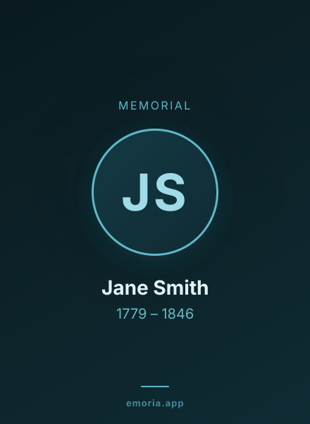 Memorial portrait of Jane Smith