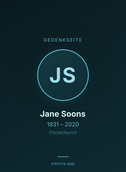 Gedenkportrait von Jane Soons