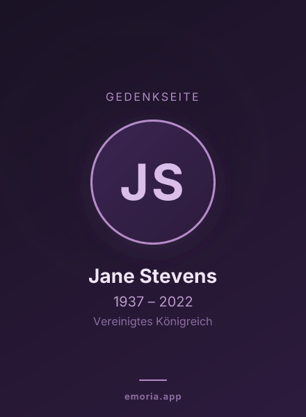Gedenkportrait von Jane Stevens