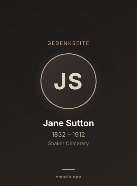 Gedenkportrait von Jane Sutton