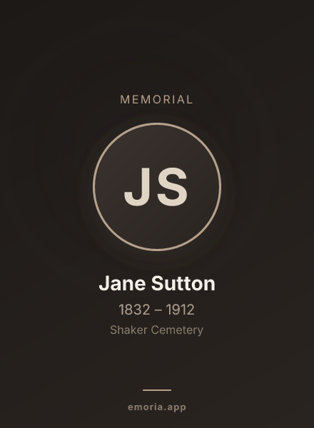 Memorial portrait of Jane Sutton