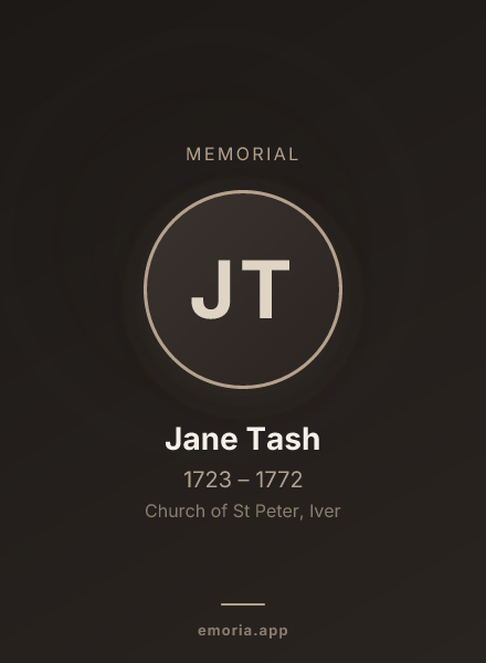 Memorial portrait of Jane Tash