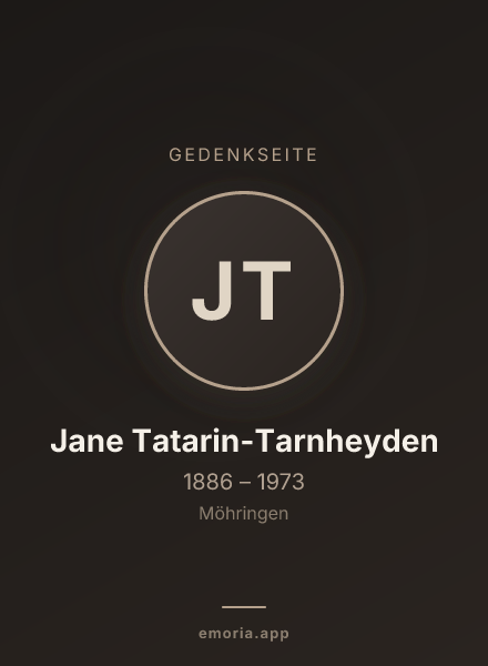 Gedenkportrait von Jane Tatarin-Tarnheyden