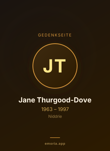Gedenkportrait von Jane Thurgood-Dove