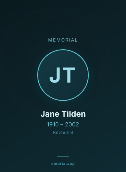 Memorial portrait of Jane Tilden