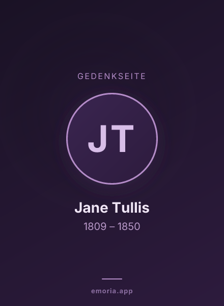 Gedenkportrait von Jane Tullis