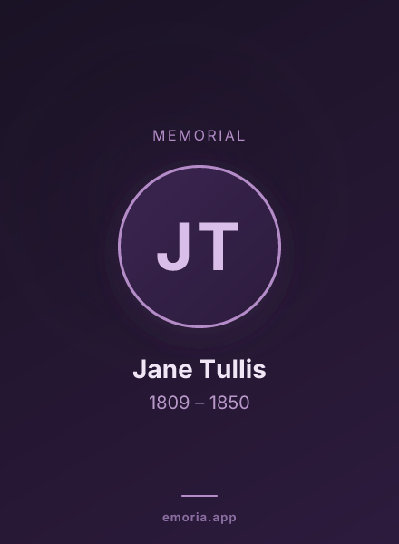 Memorial portrait of Jane Tullis
