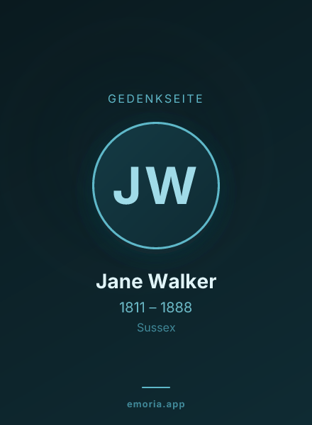 Gedenkportrait von Jane Walker