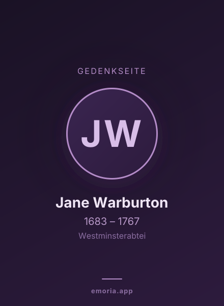 Gedenkportrait von Jane Warburton