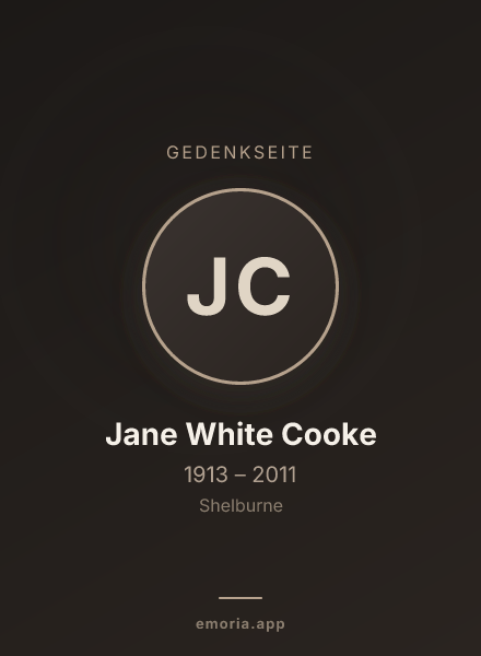 Gedenkportrait von Jane White Cooke