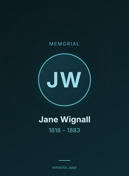 Memorial portrait of Jane Wignall