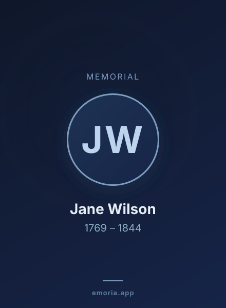 Memorial portrait of Jane Wilson